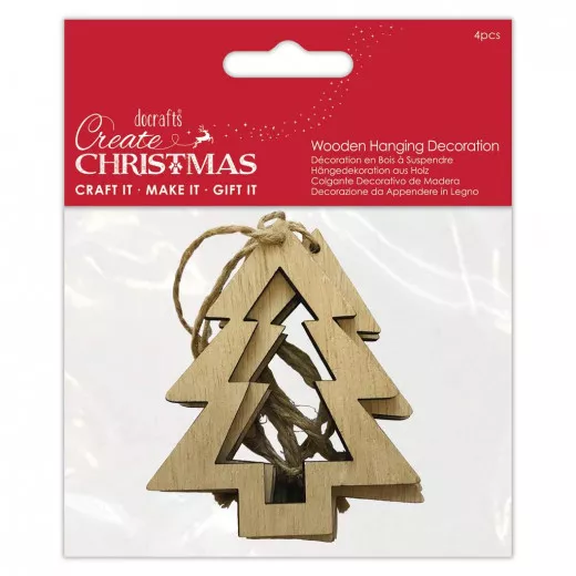 Wooden Hanging Decoration - Cutout Tree